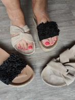 2 paar slippers plateau slippers zwart ,comfy beige 41, Slippers, Only, Zwart, Nieuw