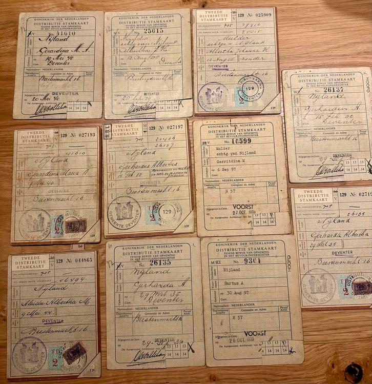 Distributie Stamkaarten 1939-1940 - WOII Geschiedenisobject, Verzamelen, Militaria | Tweede Wereldoorlog, Overige soorten, Overige typen