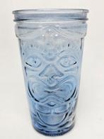 # Vintage Tiki Masker Glas blauw, Ophalen of Verzenden, Zo goed als nieuw, Frisdrankglas