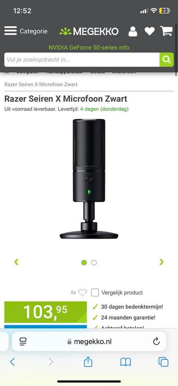 Razer seiren X microfoon beschikbaar voor biedingen