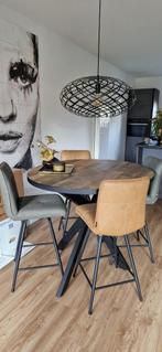 Hoge eettafel  AVALOX met 4 barstoelen MILVA ( 2 kleuren), Huis en Inrichting, Tafels | Eettafels, Ophalen, Zo goed als nieuw