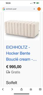 Eichholtz Hocker Bente Bouclé Cream Poef, Huis en Inrichting, Banken | Voetenbanken en Poefen, Ophalen, 75 tot 100 cm, Stof, Rechthoekig