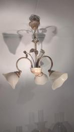 Brocante vintage hanglamp, Ophalen of Verzenden, Gebruikt, Glas, Minder dan 50 cm