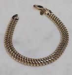 Mooie 14k gouden armband dubbel gourmet. 14 gram