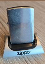 Zippo van april 1990, geborsteld staal., Ophalen of Verzenden, Gebruikt, Aansteker
