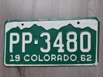 Kentekenplaat Colorado USA 1962 Nummerplaat Nummerbord, Verzamelen, Auto's, Gebruikt, Ophalen of Verzenden