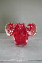 Vintage Murano zware rode glazen vaas, Verzenden