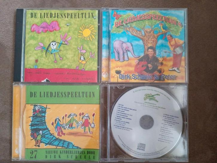 4 Cd's van Dirk Scheele, Liedjesspeeltuin+Op stap met..., Cd's en Dvd's, Cd's | Kinderen en Jeugd, Gebruikt, Ophalen of Verzenden