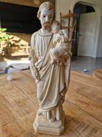 Antiek heiligenbeeld St Jozef met kind 30 cm, Ophalen of Verzenden