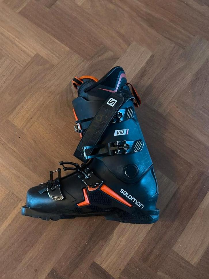 Salomon skischoenen zwart/oranje, Sport en Fitness, Skiën en Langlaufen, Gebruikt, Schoenen, Skiën, Salomon, 160 tot 180 cm, Ophalen