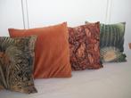 6 Kussens Groen Camel Oranje Beige Kussen - zgan - per stuk, Ophalen of Verzenden, Zo goed als nieuw, Groen, Vierkant