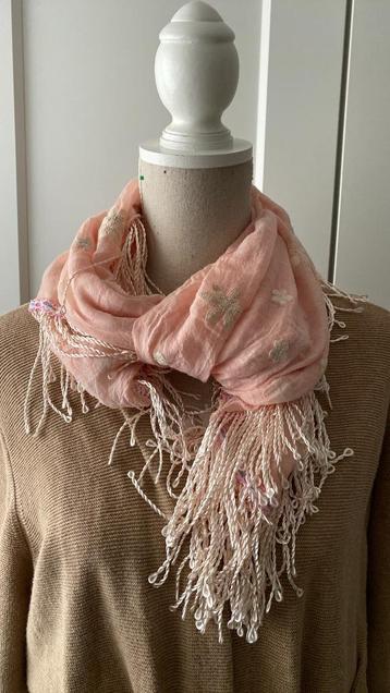 Sjaal Ibiza-stijl Zalm-roze 175x80 cm beschikbaar voor biedingen