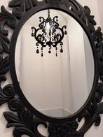 Barok Zwarte Spiegel, Ophalen of Verzenden, Ovaal, Minder dan 50 cm, Minder dan 100 cm