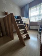 Gaaf steigerhouten bed, Ophalen, 90 cm, Eenpersoons, Steigerhout