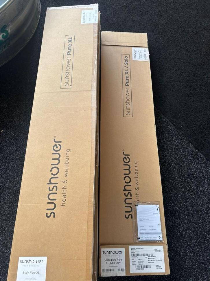 Sunshower Pure XL I Grijs I Demo-model, Doe-het-zelf en Verbouw, Sanitair, Zo goed als nieuw, Overige typen, Chroom, Glas, Rvs