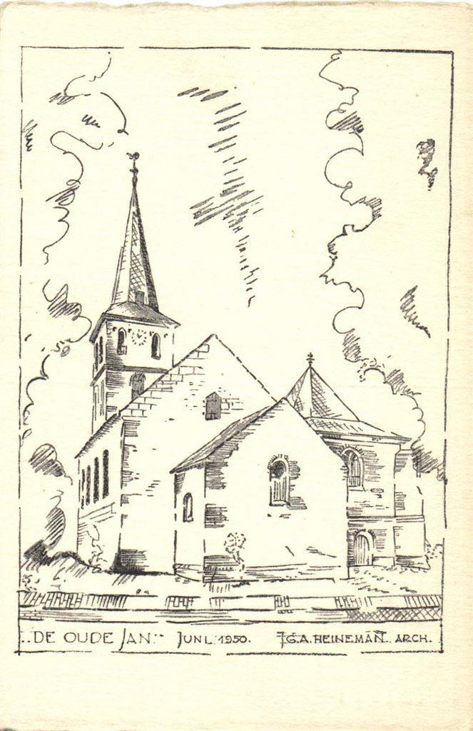 De Oude Jan - Velp - tekening juni 1950 - beschreven, Verzamelen, Ansichtkaarten | Nederland, Ongelopen, Gelderland, Voor 1920