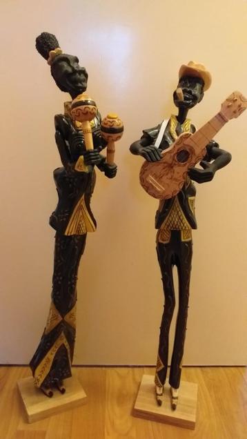 Leuk koppel jazz muzikanten van hout  beschikbaar voor biedingen