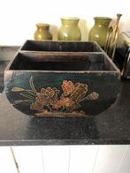 Fraaie   oude  houten chinese  bak/ rijstmaat / oogst  bak, Ophalen of Verzenden, Zo goed als nieuw, Rechthoekig, Hout