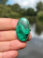 Malachiet Edelsteenring Handgemaakt maat 21, Sieraden, Tassen en Uiterlijk, Ringen, Overige materialen, 20 of groter, Nieuw, Ophalen of Verzenden
