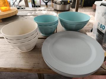 Kampeer / camping servies, Hema bamboe beschikbaar voor biedingen