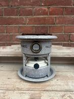 Petroleumstel / oliestel 1 pits grijs gespikkeld emaille, Antiek en Kunst, Ophalen of Verzenden