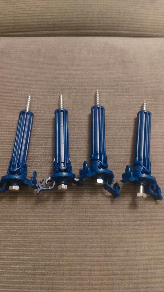 4 Blauwe hollewand pluggen gipsplaten, Doe-het-zelf en Verbouw, Hang- en Sluitwerk, Nieuw, Overige typen, Overige materialen, Ophalen of Verzenden