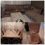 Hoekbank en 6 stoelen, Ophalen, Gebruikt