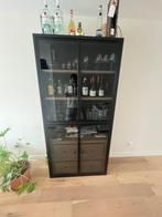 Vitrinekast zwart 220x105x40 cm, Huis en Inrichting, Kasten | Vitrinekasten, Ophalen, Gebruikt, 100 tot 150 cm, 200 cm of meer