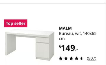 Ikea Malm Bureau - Wit - afbeelding 2