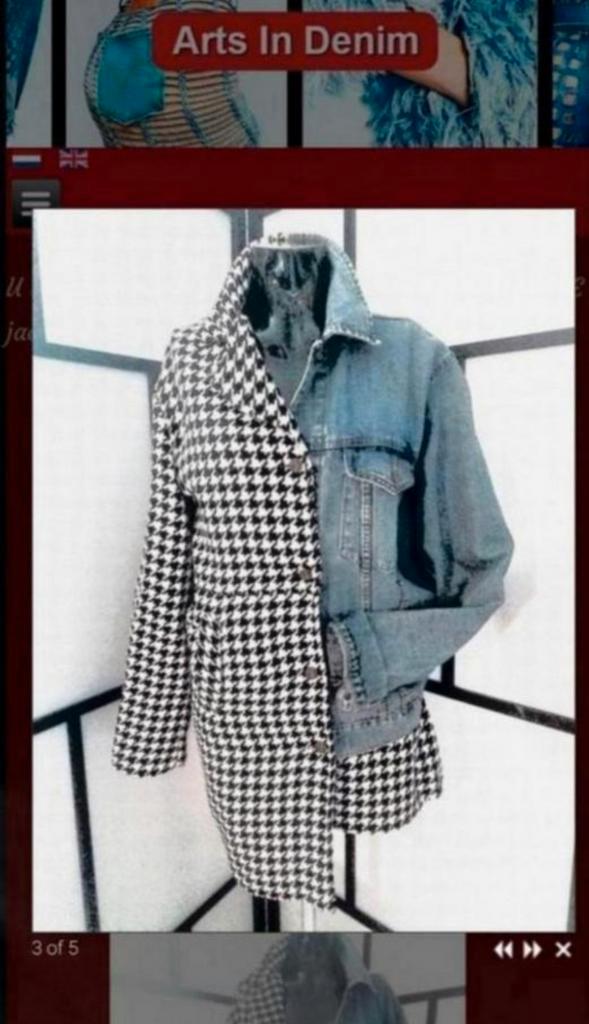 Denim/spijkerjack handmade uniek set. Jack & Minirok, Kleding | Dames, Jassen | Winter, Nieuw, Wit, Verzenden