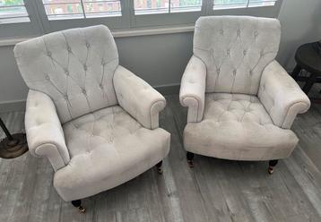 Laura Ashley fauteuil ‘Alberton’, woven velvet, dove grey beschikbaar voor biedingen