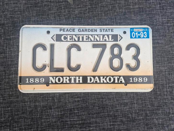 Kentekenplaat North Dakota USA Nummerbord Nummerplaat Licens, Verzamelen, Automerken, Motoren en Formule 1, Gebruikt, Auto's, Ophalen of Verzenden