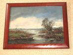 Olieverfschild. H.C. Kranenburg  "Landschap met plas", Antiek en Kunst, Ophalen of Verzenden