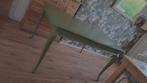 Groene 'Queen Anne' eettafel ca 135/175 x 90 cm zie tekst, Ophalen, Gebruikt, 50 tot 100 cm, 150 tot 200 cm