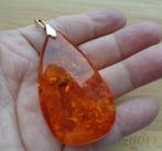 grote barnsteen hanger met 8 krt gouden oog [245], Verzenden, Zo goed als nieuw, Met edelsteen, Goud