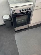 Indesit rvs/zwart fornuis elektrisch/gas, Witgoed en Apparatuur, Fornuizen, Ophalen, Gebruikt, 4 kookzones, 85 tot 90 cm
