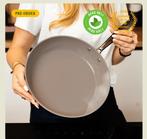 Nieuw! Taupe koekenpan 28cm Cook & Pan, Nieuw, Ophalen of Verzenden, Rvs, Keramische plaat