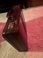 Vintage Luxe Attachékoffer Kersenrood Koperen Sloten, Ophalen of Verzenden