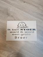 Ik wordt grote broer bordje, Huis en Inrichting, Woonaccessoires | Tekstborden en Spreuken, Ophalen of Verzenden, Zo goed als nieuw