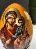 Mid-century orthodox icon handpainted icoon ikoon, houten ei, Antiek en Kunst, Ophalen of Verzenden