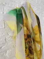 SJAAL met botanische grote bloemen print zonnebloemen, Ophalen of Verzenden, Gedragen, Sjaal