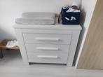 Witte commode met 3 lades, Kinderen en Baby's, Kinderkamer | Commodes en Kasten, Ophalen, Gebruikt, 100 cm of meer, Voetruimte