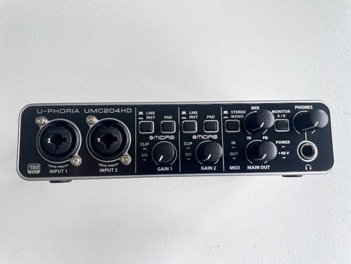 Behringer UMC204HD audio-interface – studiokwaliteit, Audio, Tv en Foto, Professionele Audio-, Tv- en Video-apparatuur, Zo goed als nieuw
