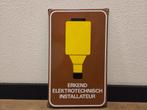 Emaille bord - Erkend Elektrotechnisch Installateur, Ophalen of Verzenden, Gebruikt, Reclamebord