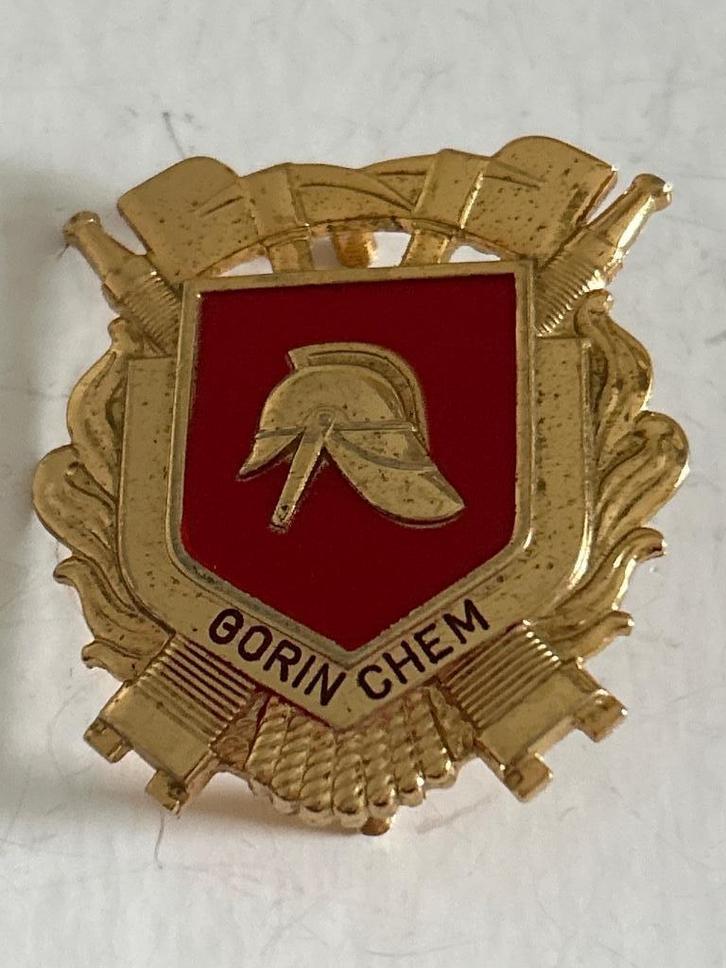 Oud uniformembleem Gorinchem met achterplaat, Verzamelen, Militaria | Tweede Wereldoorlog, Landmacht, Embleem of Badge, Nederland
