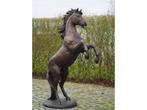 STEIGEREND PAARD / 185 CM HOOG / bronzen tuinbeeld, Nieuw, Ophalen of Verzenden, Dierenbeeld