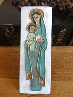 Wandkeramiek Madonna Maria met kind, gesigneerd, Verzamelen, Religie, Gebruikt, Christendom | Katholiek, Beeld(je), Verzenden