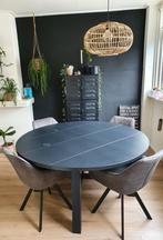 prachtige grote eettafel van woood (benson) 150cm, Ophalen, Gebruikt, Rond, Vijf personen of meer