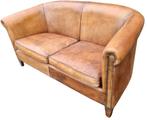 Stoere schapenleren bank licht bruin + BEZORGING GRATIS, Gebruikt, 150 tot 200 cm, Chesterfield, Ophalen of Verzenden