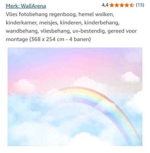 Regenboog behang 368 x 254 cm. Nog nieuw in verpakking, Huis en Inrichting, Stoffering | Behang, minder dan 10 m², Ophalen